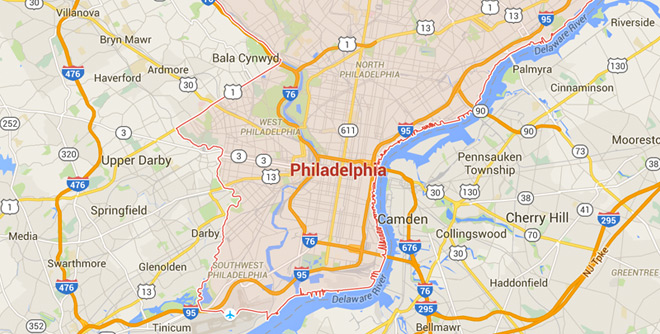 Philadelphia, Pennsylvania on Google Maps