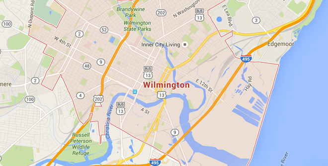 Wilmington, Delaware on Google Maps